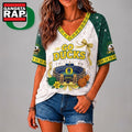 Oregon Ducks NCAA Floral Stadium Bow V Neck 3D T Shirt
