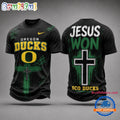 Oregon Ducks NCAA Jesus Won New Design 3D Shirt