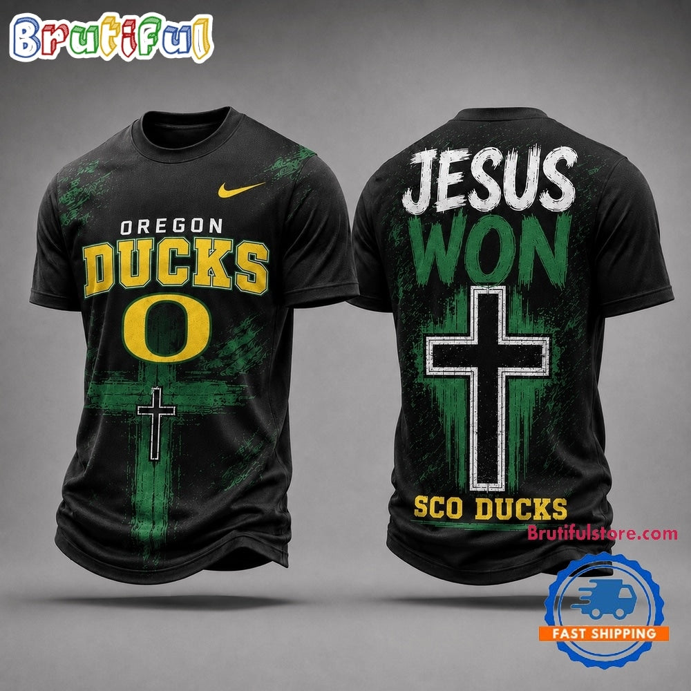 Oregon Ducks NCAA Jesus Won New Design 3D Shirt