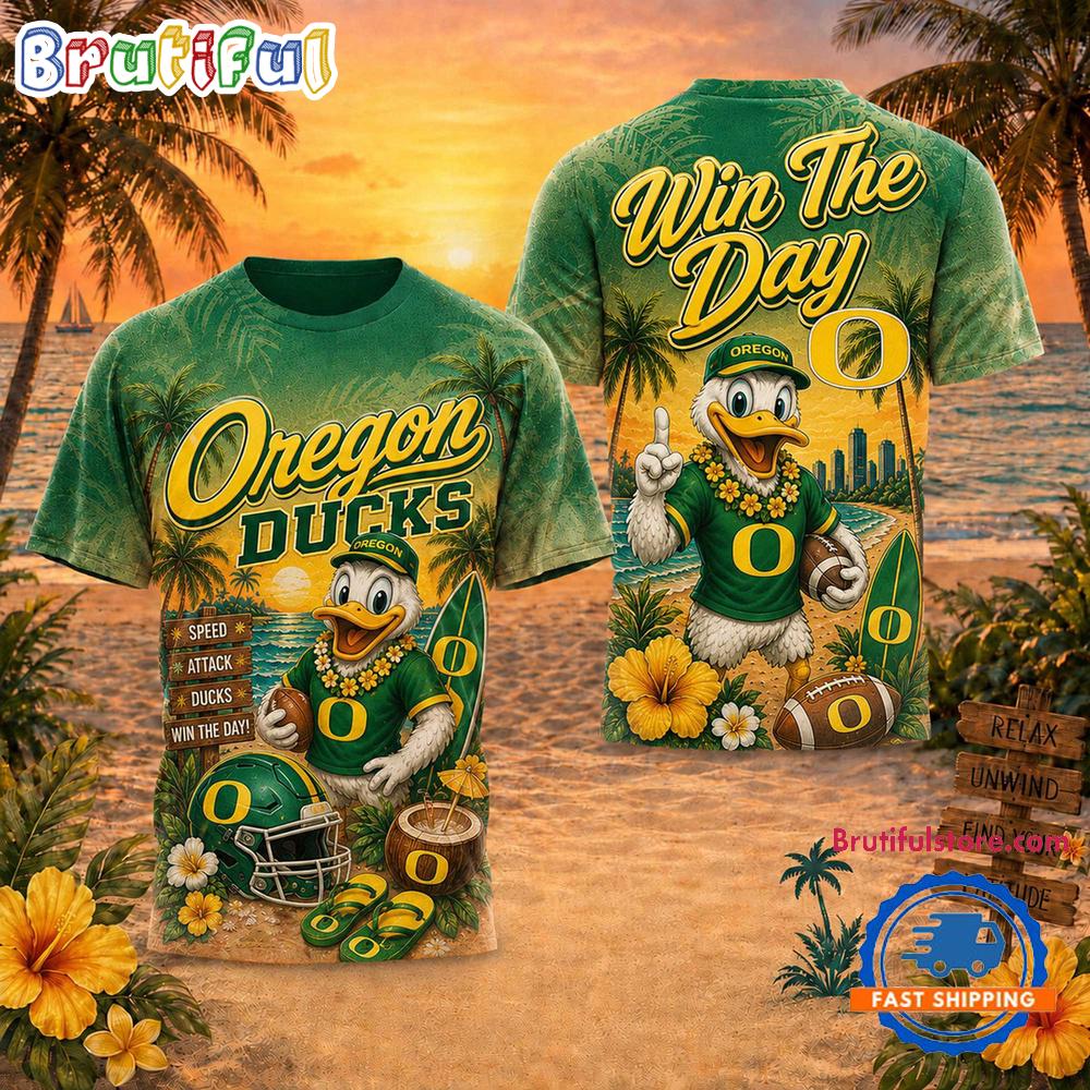 Oregon Ducks NCAA Mascot Beach Vibes Sports Limited Edition 3D Shirt