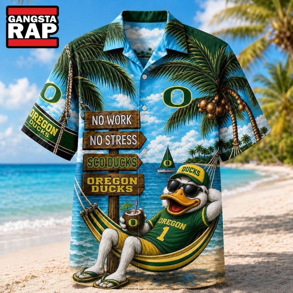 Oregon Ducks NCAA No Work No Stress Hawaiian Shirt