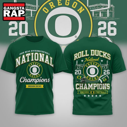 Oregon Ducks NCAA Road to Glory 2026 Football Champions 3D Shirt