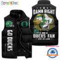Oregon Ducks Sporty Mascot Design Sleeveless Puffer Jacket