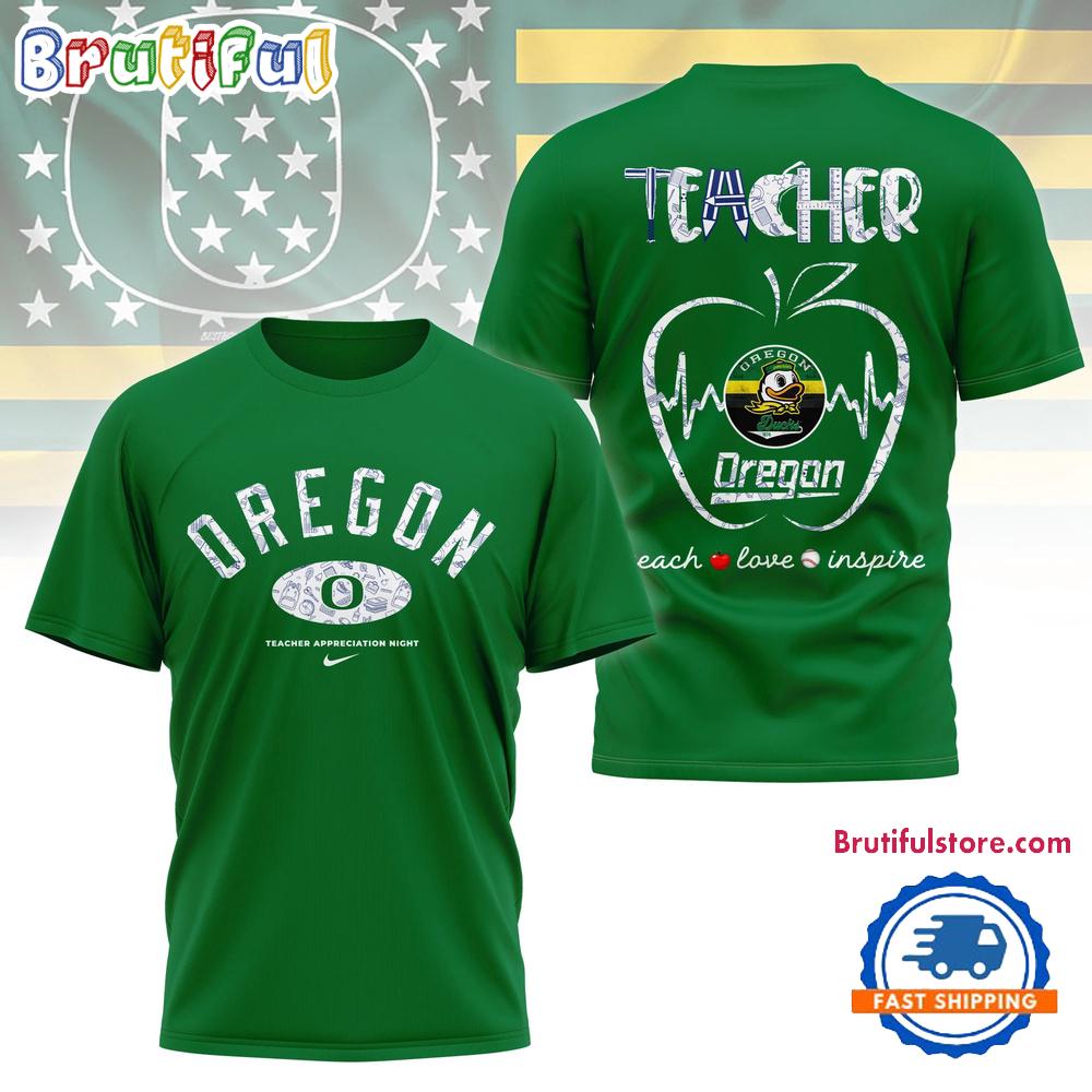 Oregon Ducks Teacher Appreciation Night 3D Shirt