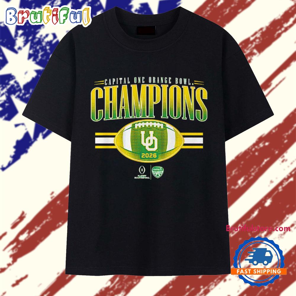 Oregon Football 2026 CFP Orange Bowl Champions T Shirt
