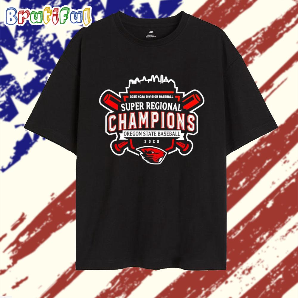 Oregon State Beavers 2025 Super Regionals Champions Skyline T Shirt