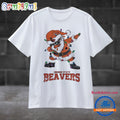 Oregon State Beavers Dabbing Santa Claus Ugly Christmas Light T Shirt