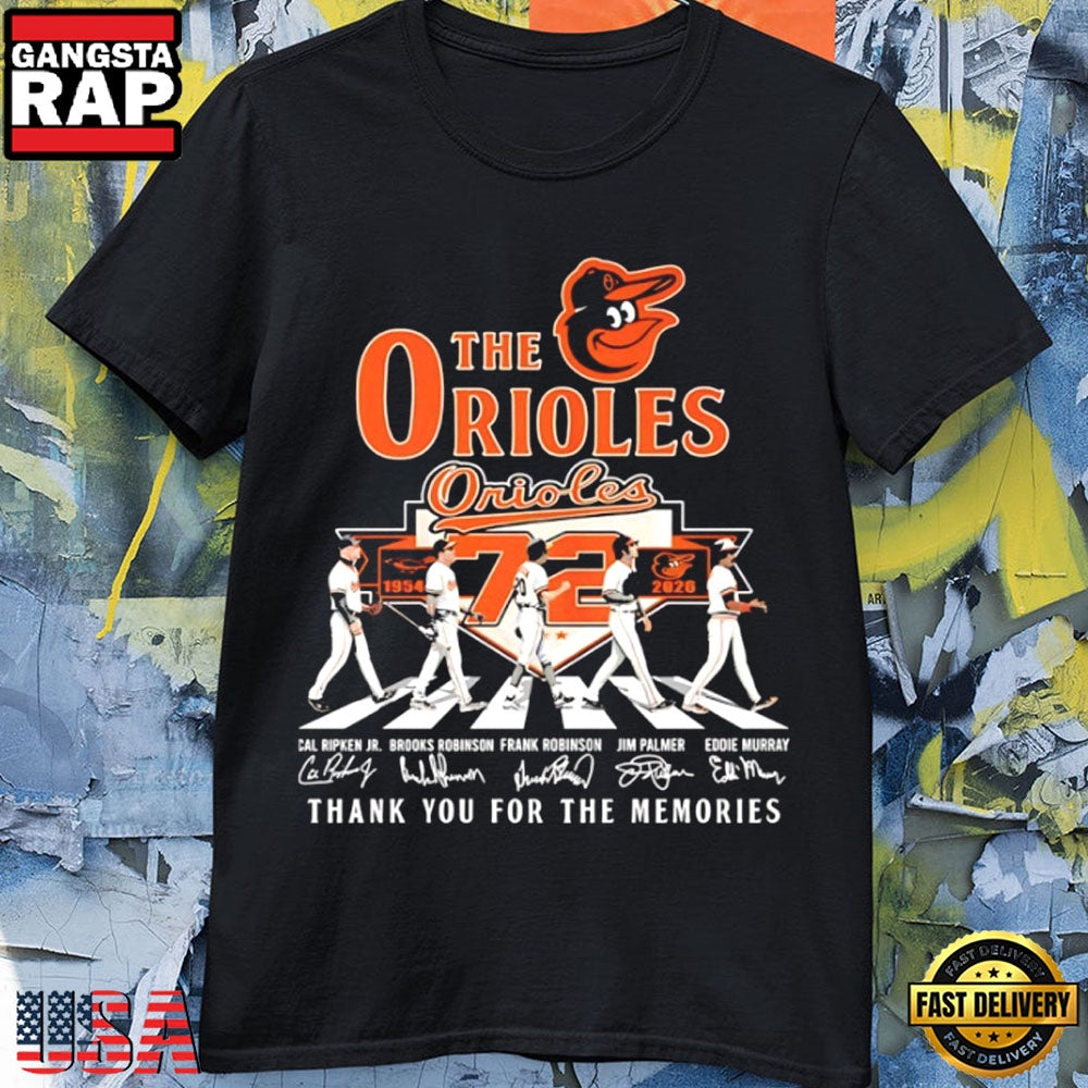 Orioles Legacy 1954-2026 Player Walking Thank You for the Memories T-Shirt