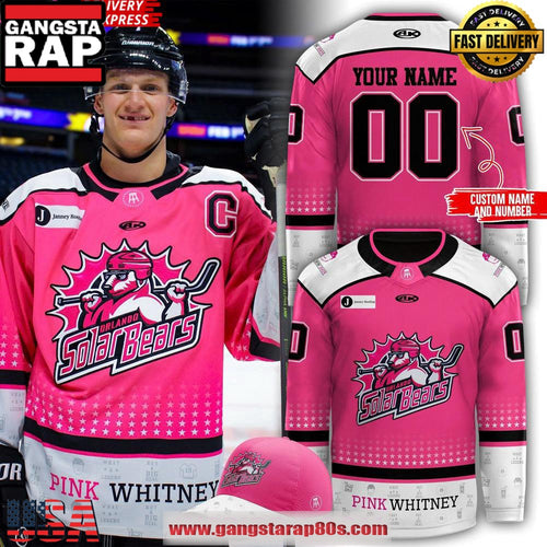 Orlando Solar Bears Pink Whitney 2025 Custom Hockey Jersey
