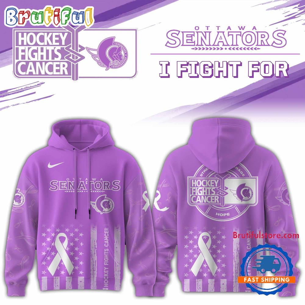 Ottawa Senators 2025 NHL Hockey Fights Cancer Limited Edition Hoodie Shirt
