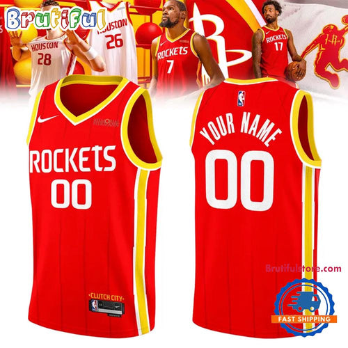 Houston Rockets Clutch City 2026 Red Basketball Jersey
