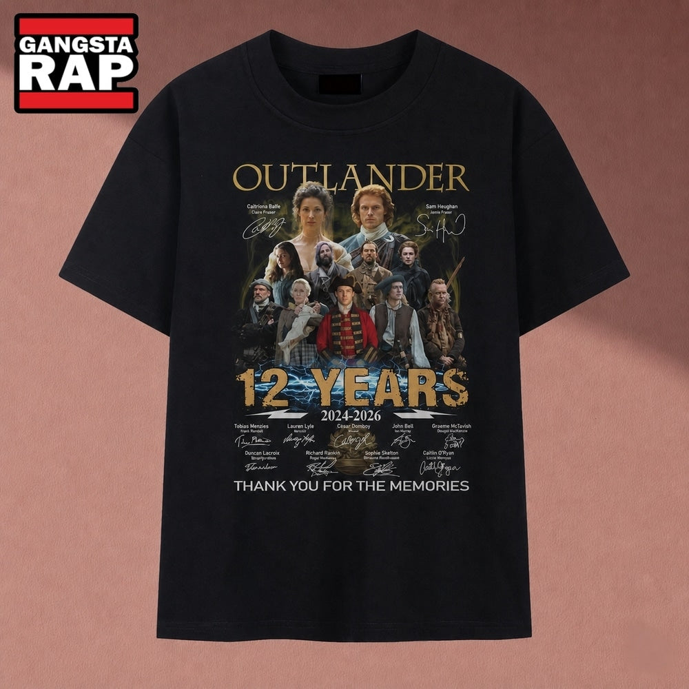 Outlander 12 Years 2014 2026 Signatures Graphic T Shirt, Music 2D Shirt