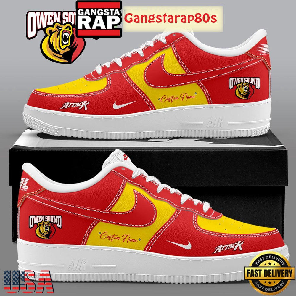 Owen Sound Attack Hockey New Season 2026 Custom Air Force 1 Running Sneakers Shoes