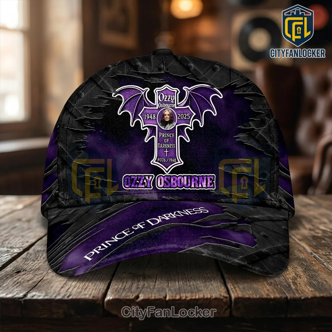 Ozzy Osbourne Prince of Darkness 1948-2025 Tribute Collectible Baseball Cap