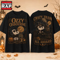 Ozzy Osbourne x Snoopy Halloween Crazy Train All Aboard 3D Shirt , Music Trending 3D Shirt