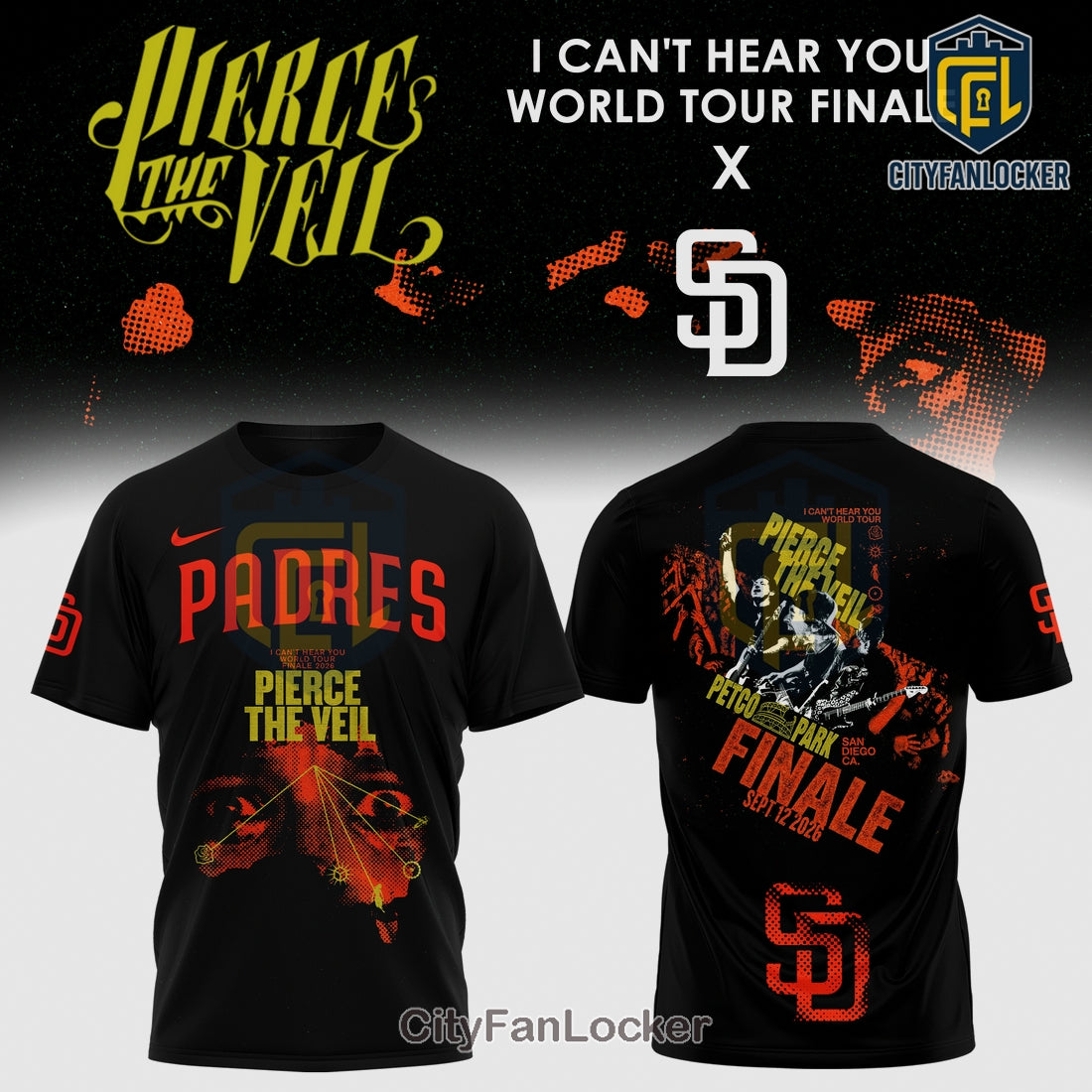 Padres Pierce The Veil I Can’t Hear You Tour Finale Graphic Hoodie