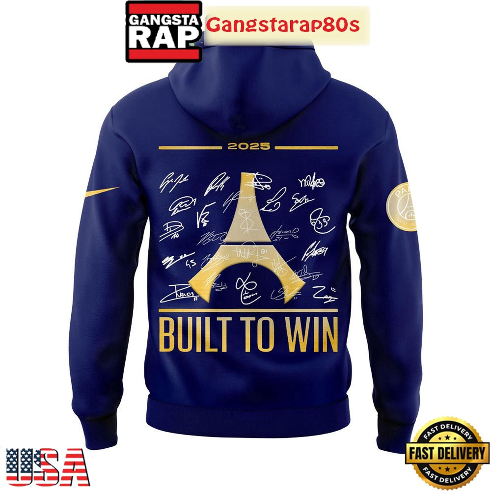 Paris Saint Germain Born To Shine Build To Win Champions 2025 All Over Print T-Shirt Hoodie