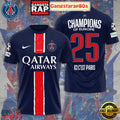 Paris Saint Germain Champions Of Europe All Over Print T-Shirt Hoodie