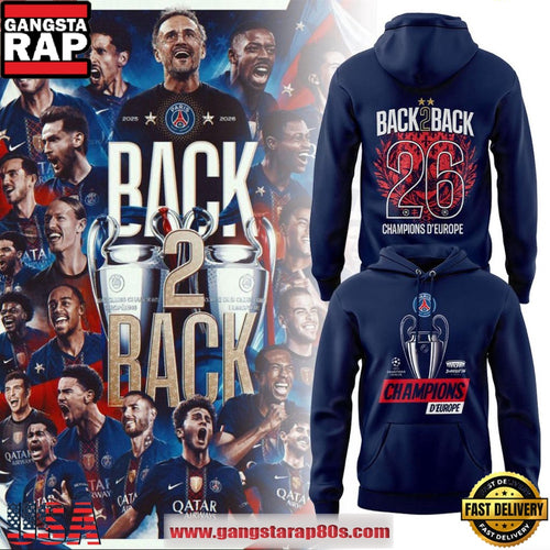Paris Saint-Germain European Champions 2026 Back 2 Back Special Edition Hoodie