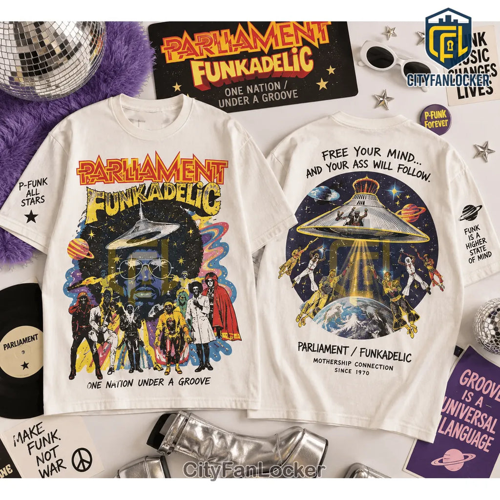 Parliament Funkadelic One Nation Under A Groove Blue Shirt