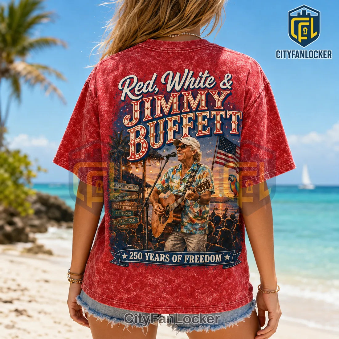 Patriotic Jimmy Buffett America 250 Years of Freedom T-Shirt