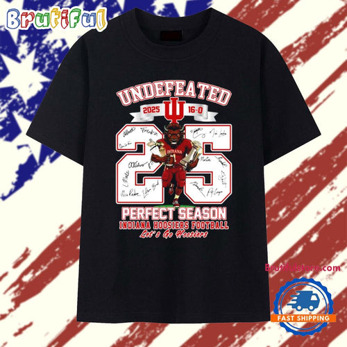 Peach Bowl Champions 2026 Indiana football Undefeated 2025 16-0 Let’s go Hoosiers mascot T Shirt
