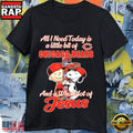 Peanuts Charlie Brown and Snoopy Hug Cross Chicago Bears and a Whole Lot of Jesus T-Shirt