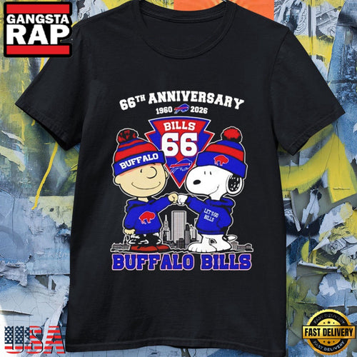 Peanuts x Buffalo Bills 1960-2026 66th Anniversary Let’s Go Bills T Shirt
