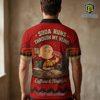 Peanuts x Coca-Cola Snoopy and Charlie Brown Red Polo Shirt