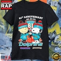 Peanuts x Miami Dolphins 1965-2026 61st Anniversary 2x Super Bowl Champions T Shirt