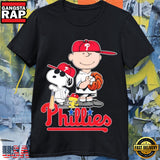 Peanuts x Philadelphia Phillies MLB 2026 Baseball Fan Cartoon T-Shirt