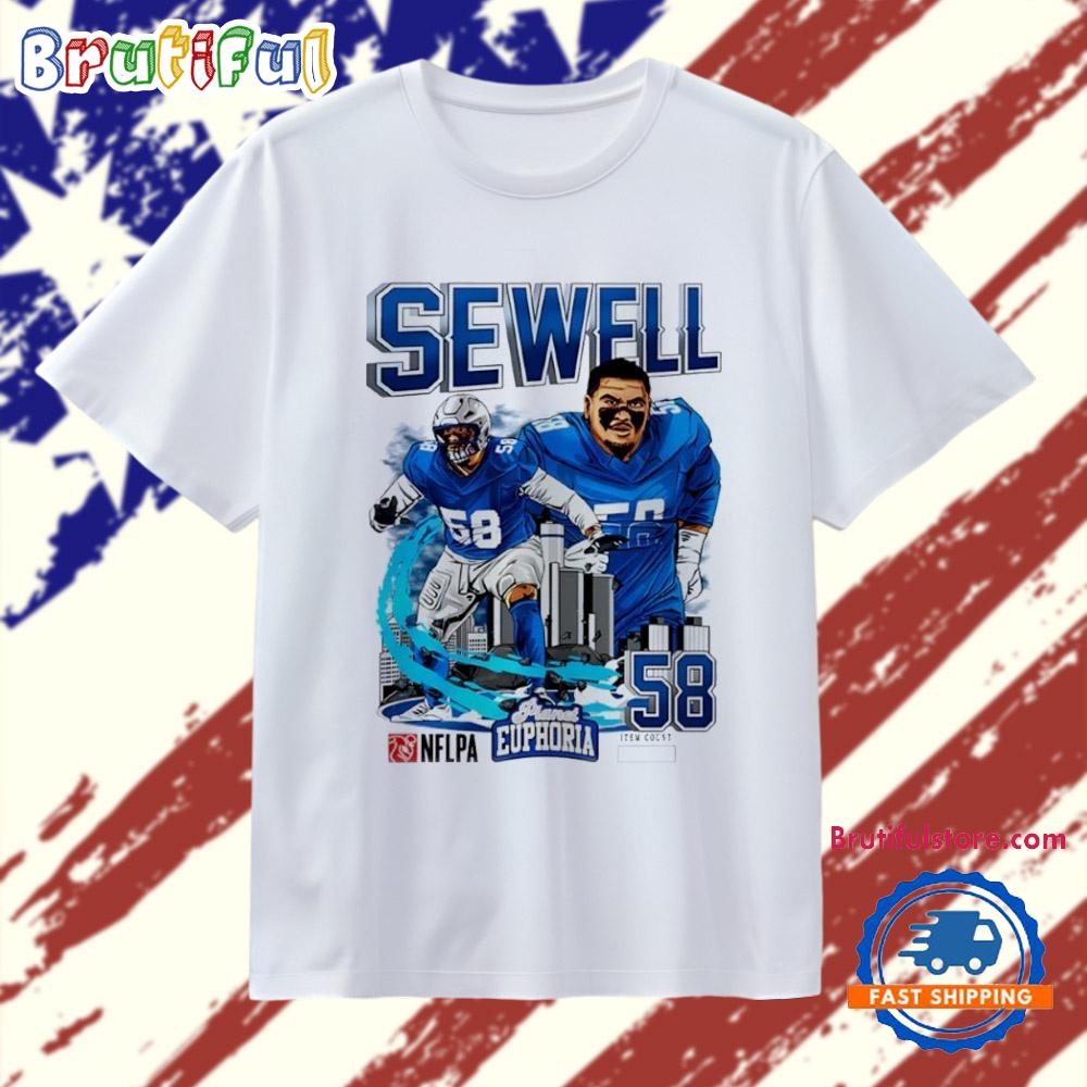 Penei Sewell Detroit Lions Player City Skyline Graphic T Shirt