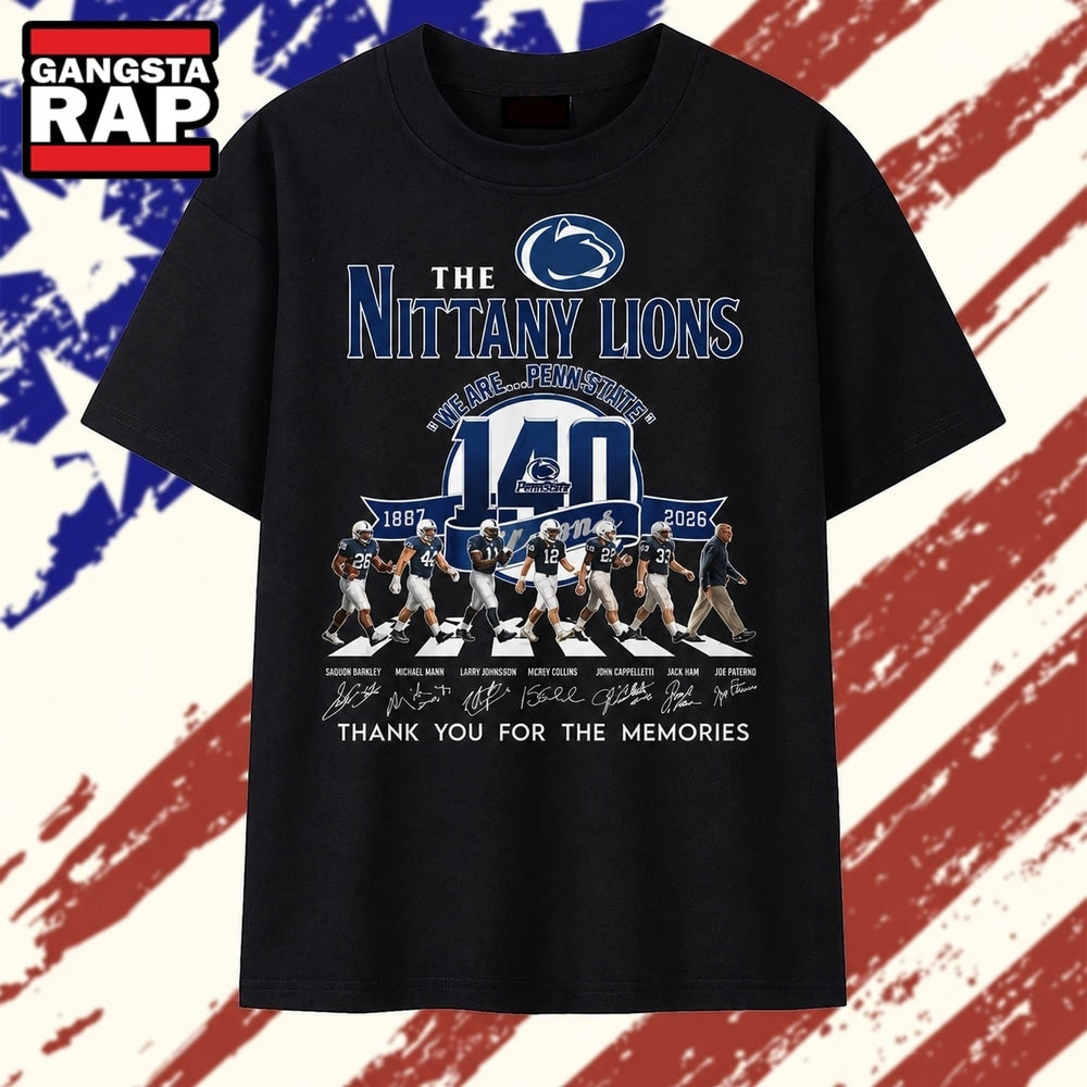 Penn State Nittany Lions 140 Years Abbey Road Style Graphic T Shirt