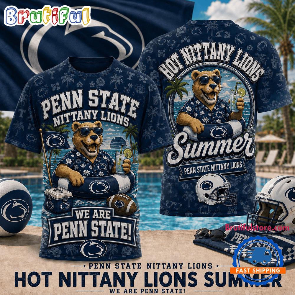 Penn State Nittany Lions 2026 NCAA Hot Summer Mascot Design 3D T Shirt