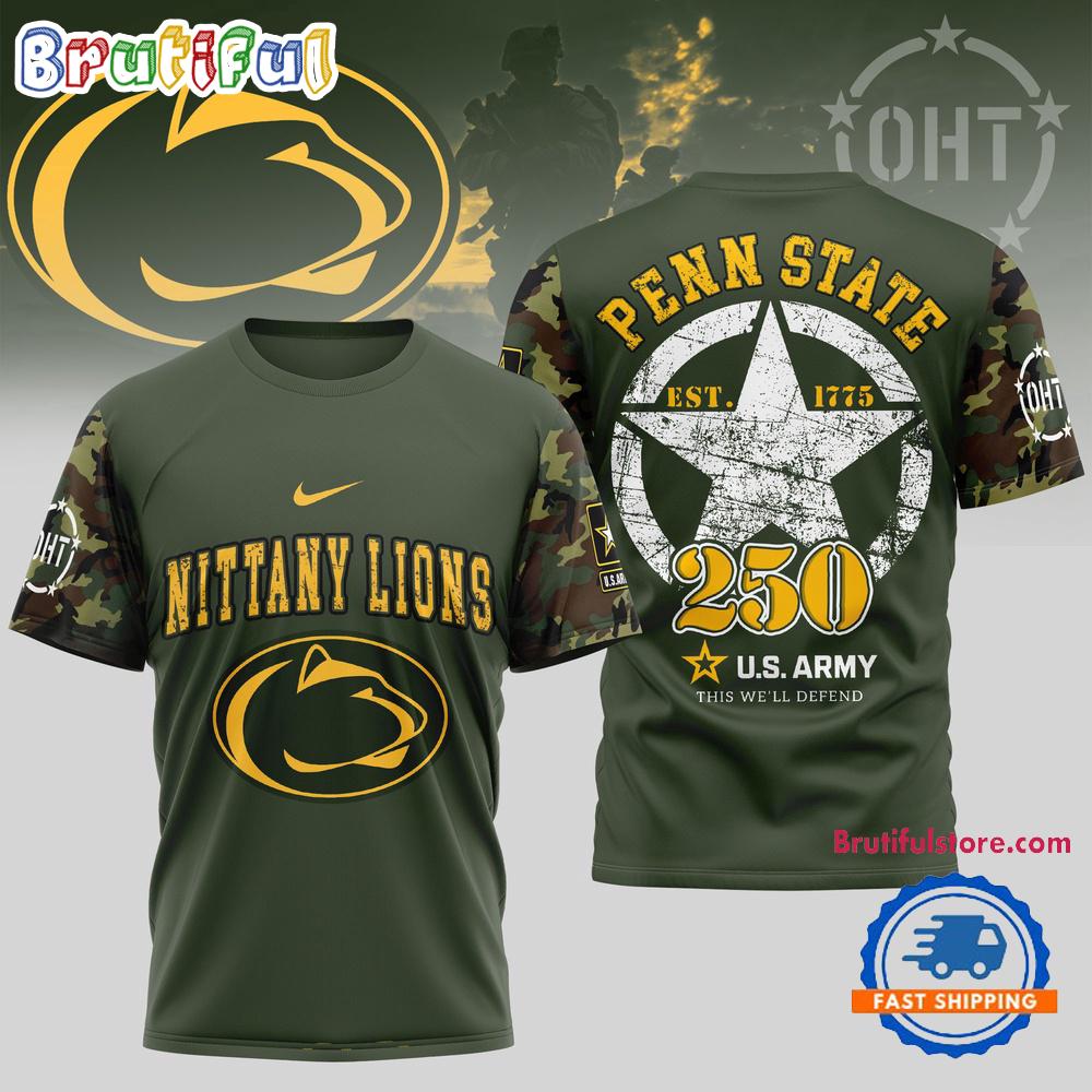 Penn State Nittany Lions 250 Years US Army Limited 3D Shirt