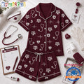 Penn State Nittany Lions NCAA Heartbeats & Home Teams Short Sleeve Pajamas Set