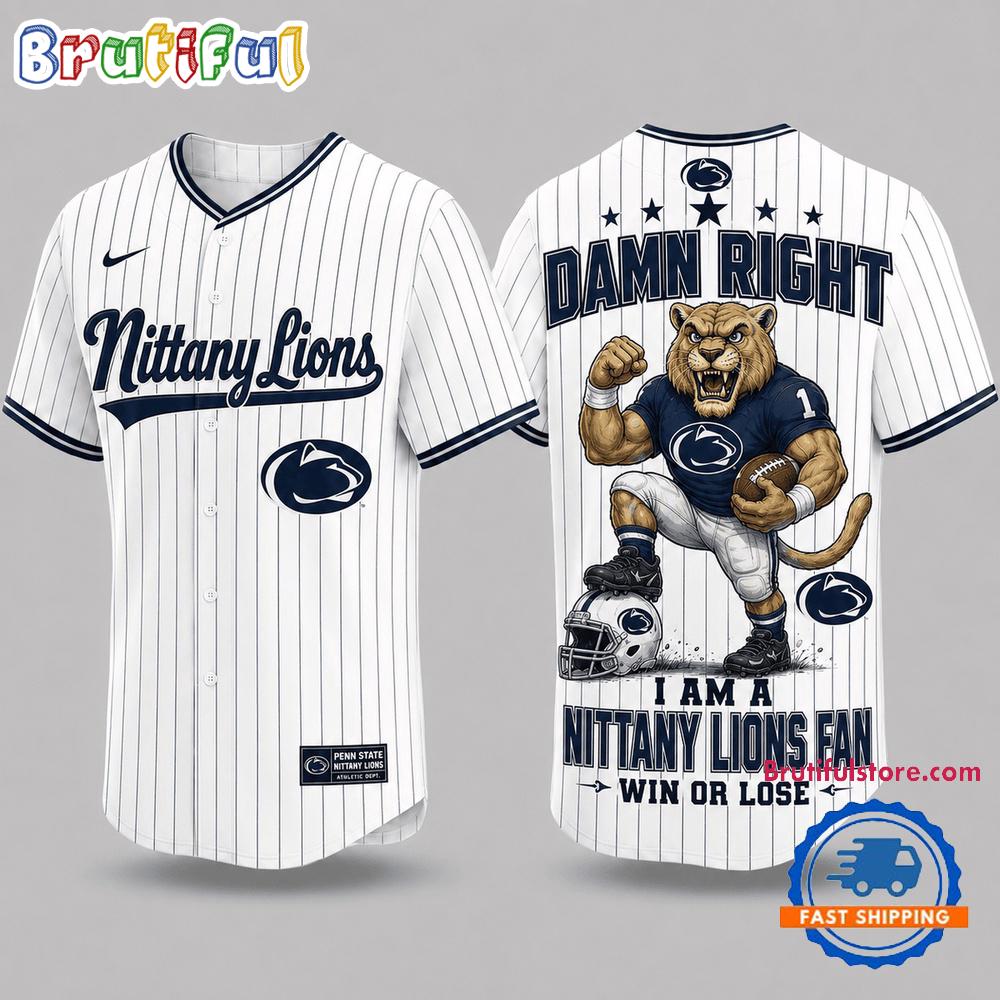 Penn State Nittany Lions NCAA Mascot Forever Loyal Fan Baseball Jersey Shirt
