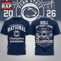 Penn State Nittany Lions NCAA Road to Glory 2026 Football Champions 3D Shirt