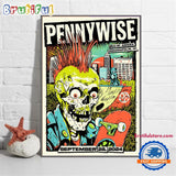 Pennywise Band September 28 2024 Live In HI-FI Indy Indianapolis IN Tour Wall Art Poster Canvas