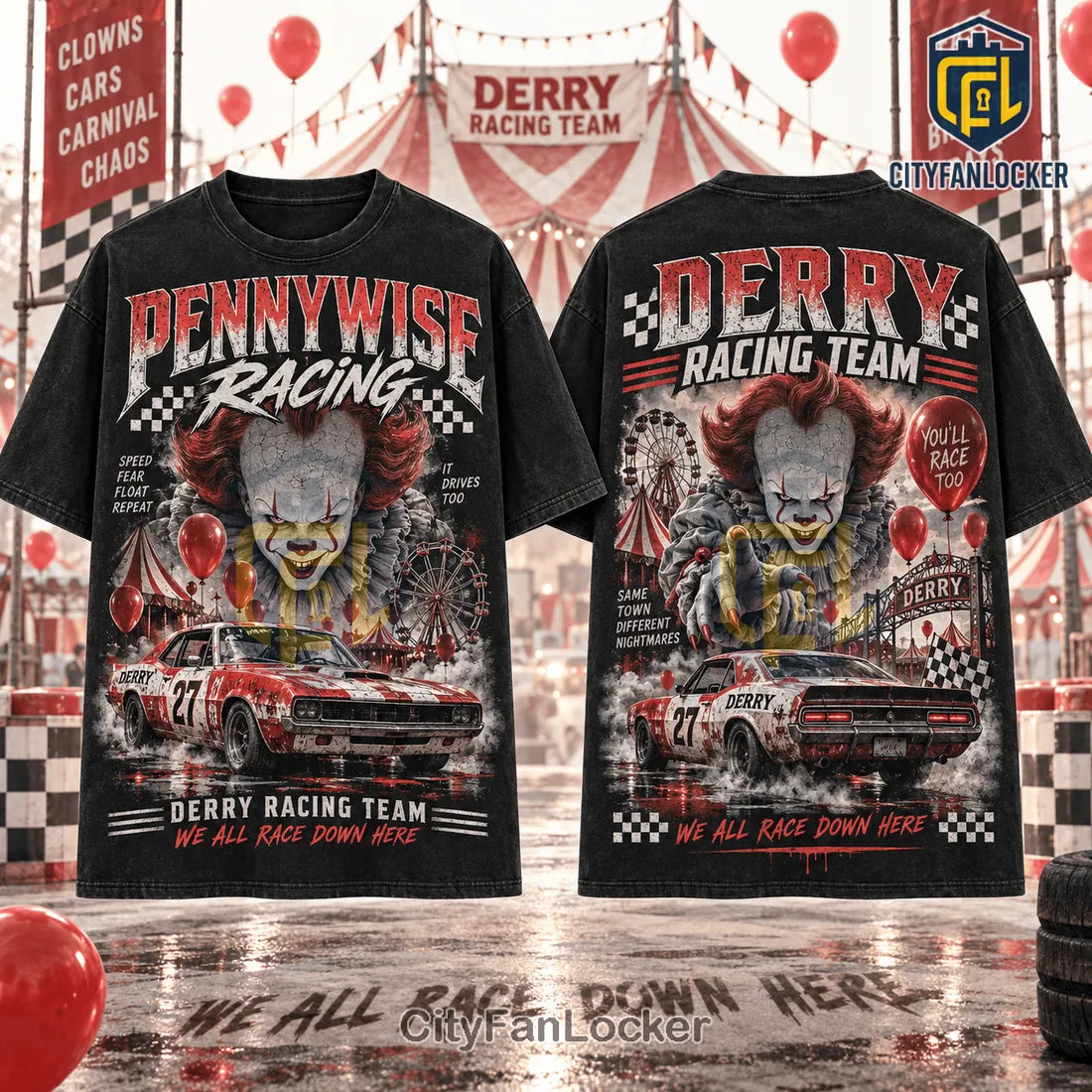 Pennywise Derry Racing Team Vintage Black T-Shirt