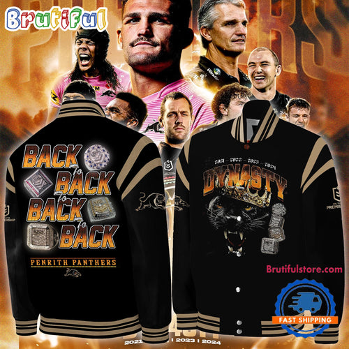 Penrith Panthers 2024 4-IN-A-ROW Premiers Back To Back Baseball Jacket