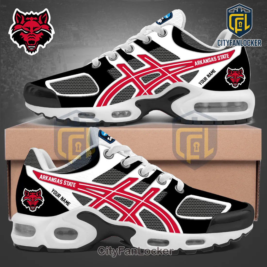 Personalized Arkansas State Red Wolves Air Max Plus Sneakers