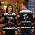 Personalized Atlanta Falcons Grinch Hands Custom Name Ugly Christmas Sweater