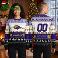 Personalized Baltimore Ravens Playing Field Custom Name And Number Ugly Christmas Sweater