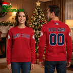 Personalized Boston Red Sox Custom Name And Number Jersey Style Ugly Christmas Sweater