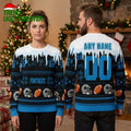 Personalized Carolina Panthers Icy Drip Custom Name And Number Ugly Christmas Sweater