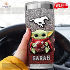 Personalized CFL CALGARY STAMPEDERS Yoda Gift For Yoda Fans Tumbler