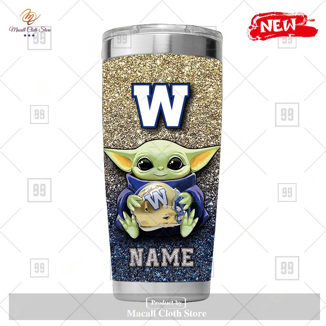 Personalized CFL WINNIPEG BLUE BOMBERS Yoda Gift For Yoda Fans Tumbler