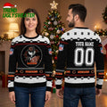 Personalized Chicago Bears Skull Football Player Custom Name And Number Ugly Christmas Sweater