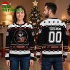 Personalized Chicago Bears Skull Football Player Custom Name And Number Ugly Christmas Sweater